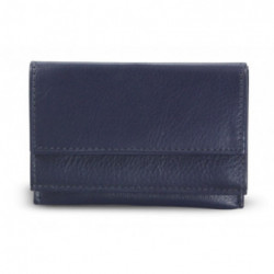 Tmavomodrá kožená mini peňaženka Athena