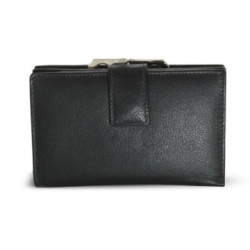 Čierna dámska kožená rámová peňaženka Reagan