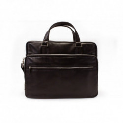 Tmavo hnedá kožená business taška na notebook Avgerinos
