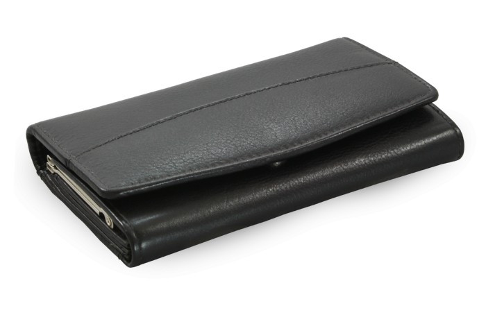 Čierna dámska kožená rámová peňaženka Khloen