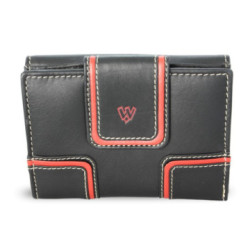 Čierna dámska kožená peňaženka s červeným lemovaním Paislee