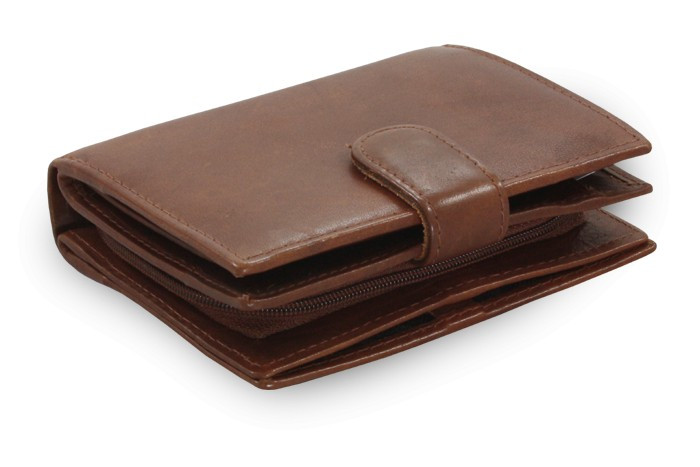 Tmavo hnedá dámska kožená peňaženka Kendall