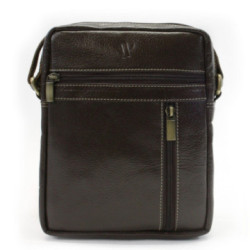 Kávovo hnedý pánsky kožený zipsový crossbag Ersi