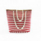 Červenobílá pruhovaná textilní dámská plážová taška Evlampia