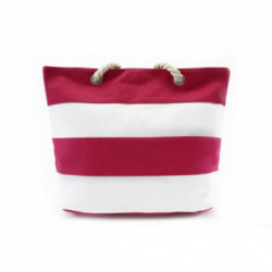 Ružovobiela pruhovaná textilná dámska plážová taška Despina