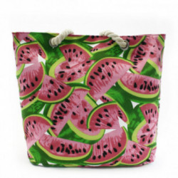 Ružovozelená textilná dámska plážová taška so vzorom Simela