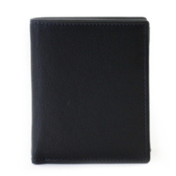 Čierna pánska kožená peňaženka s modrou zápinkou Jennie