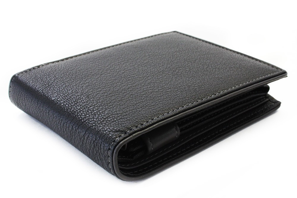 Čiernošedá pánska kožená peňaženka Marston