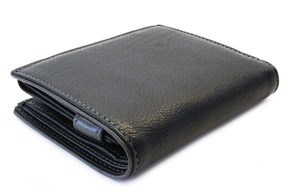 Čiernošedá pánska kožená peňaženka s vnútornou zápinkou Jennie