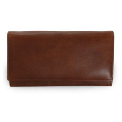 Tmavo hnedá dámska kožená listová peňaženka Esmel