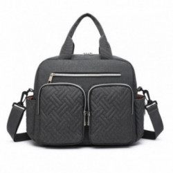 Tmavosivá praktická prebaľovacia taška s vreckami Stamatis