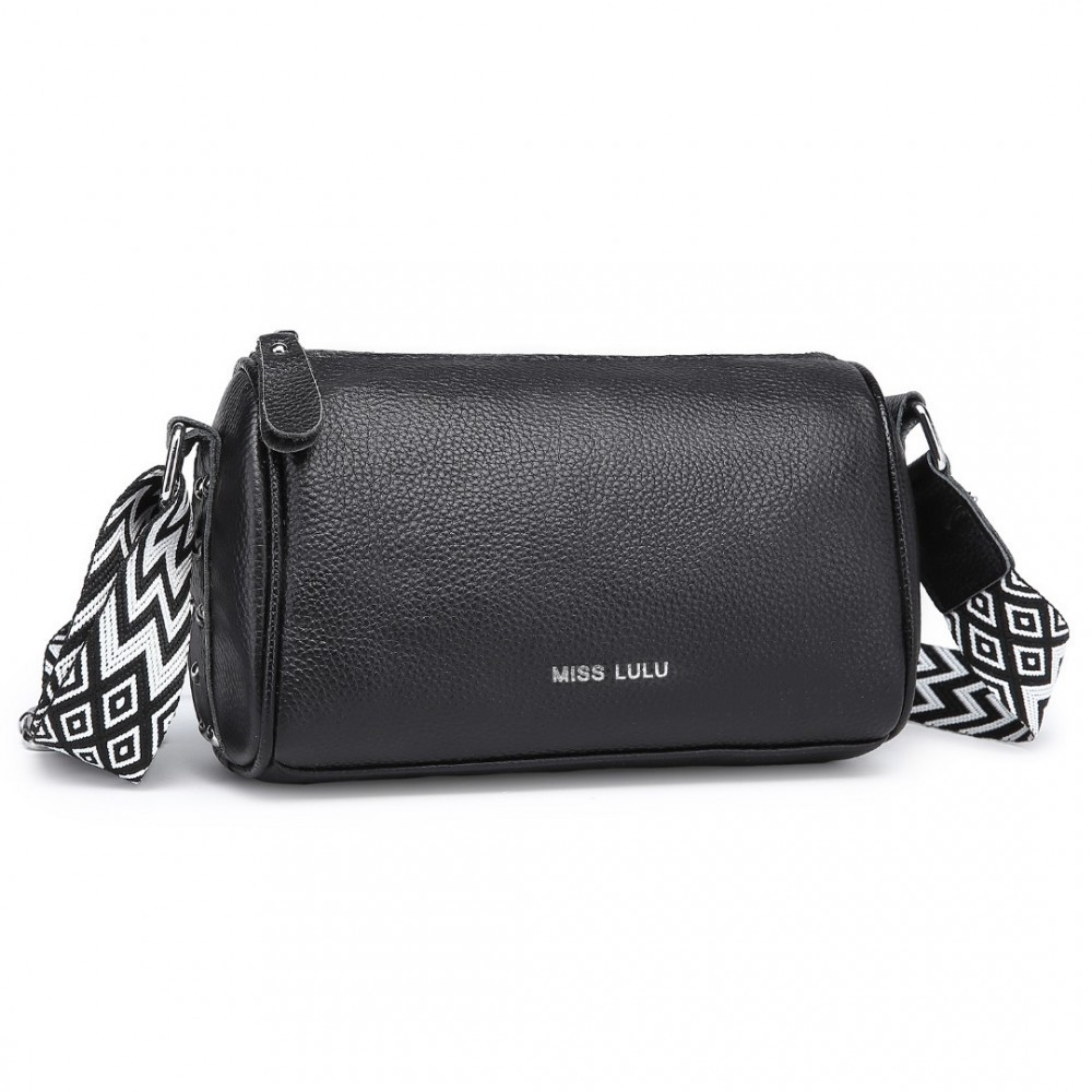 Čierna kožená crossbody dámska kabelka Iousta