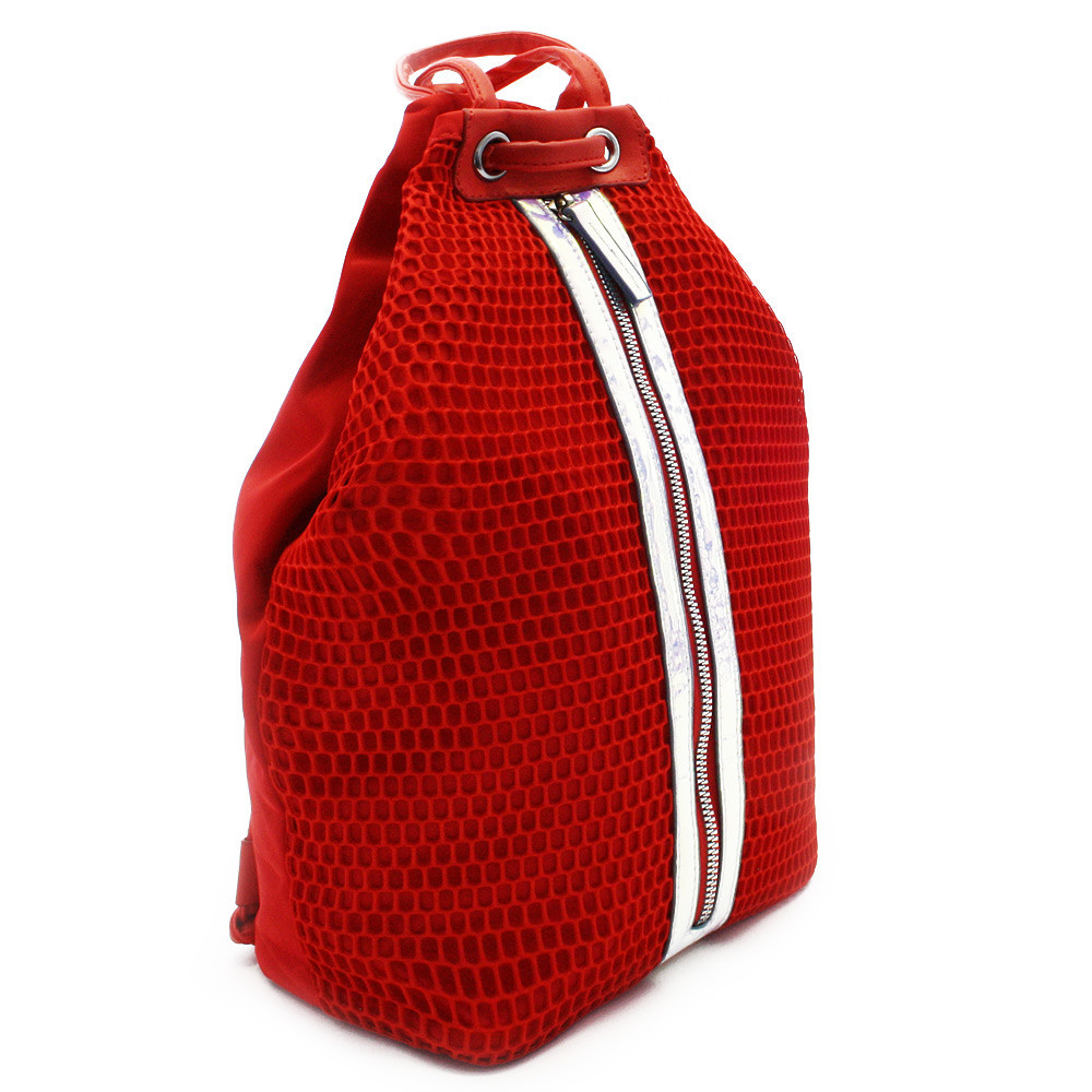 Červený moderný zipsový dámsky batoh Kilie