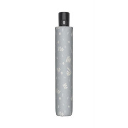 Svetlosivý skladací odľahčený plne automatický dámsky dáždnik Glykerios