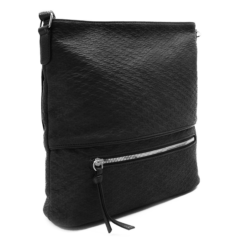 Čierna zipsová crossbody kabelka Lukia