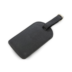 Čierny kožený batožinový štítok Brienli