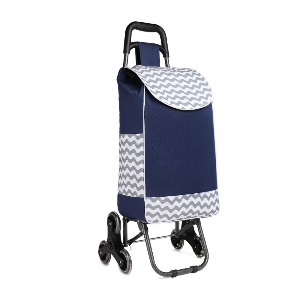 Modrá moderná nákupná taška na kolieskach Floros