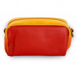 Červeno žlto oranžová dámska kožená etue Nevaeh