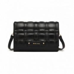 Čierna klopnová dámska crossbody kabelka Ohto