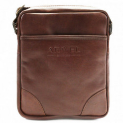 Menší hnedý kožený pánsky crossbag Eivor