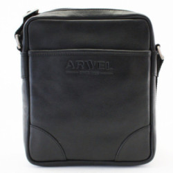 Menší čierny kožený pánsky crossbag Eivor