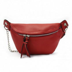 Červená dámska zipsová kabelka ľadvinka Kyliki