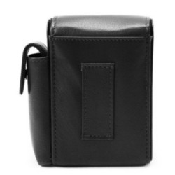 Čierne kožené krátke puzdro na cigarety Angelina