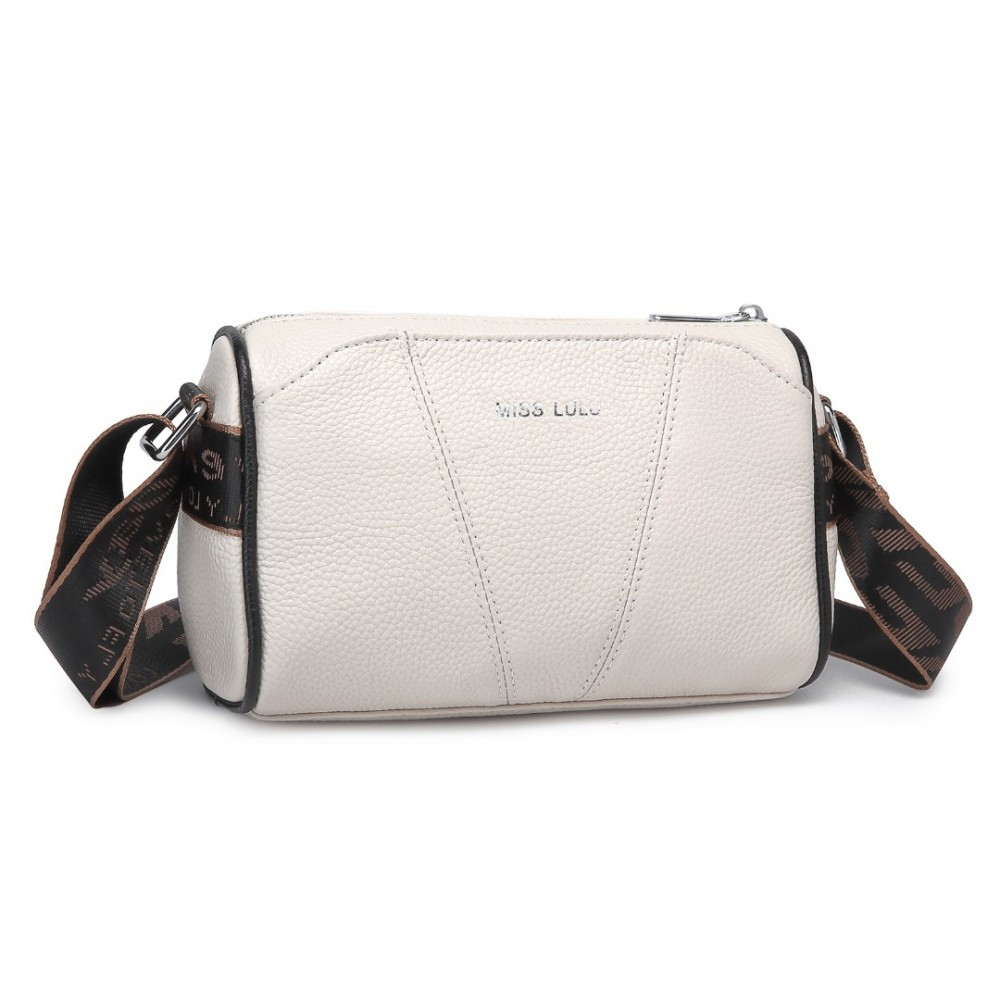 Smotanová kožená crossbody dámska kabelka Ariadne
