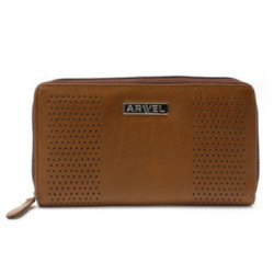 Svetlo hnedá dámska kožená zipsová peňaženka Melinda