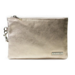 Zlatá dámska kožená etue s pútkom Aletta