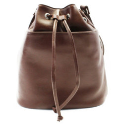 Hnedá elegantná dámska kožená kabelka/vak Isla