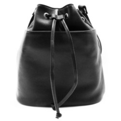 Čierna elegantná dámska kožená kabelka/vak Isla