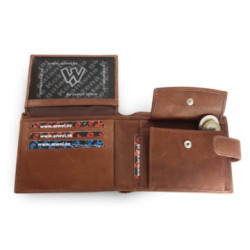 Tmavo hnedá pánska kožená peňaženka Collin