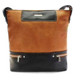 Hnedočierna dámska moderná kožená kabelka Irriel