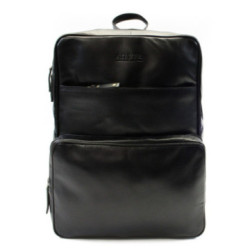 Čierny pánsky kožený batoh Lótiel
