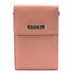 Svetloružová poklopová kožená mini kabelka Agota