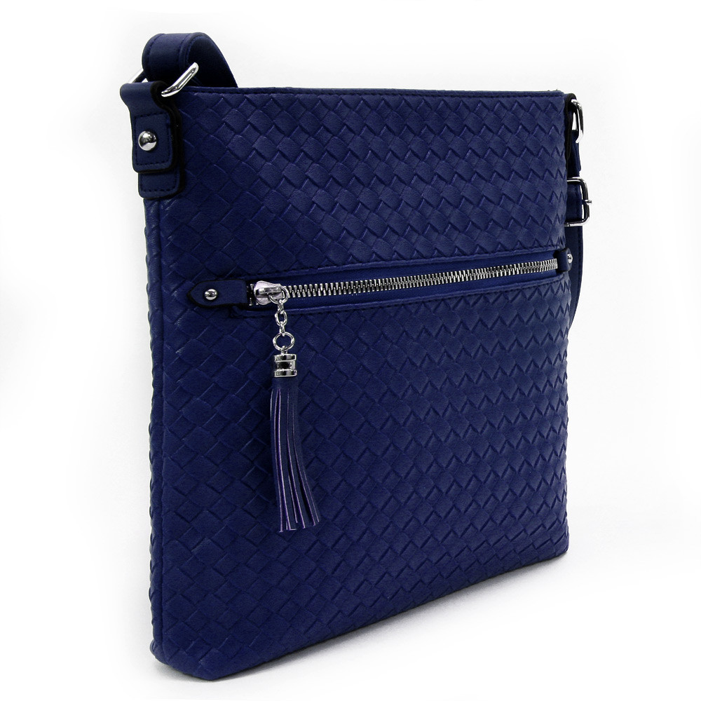 Modrá dámska crossbody kabelka s textúrou Annis
