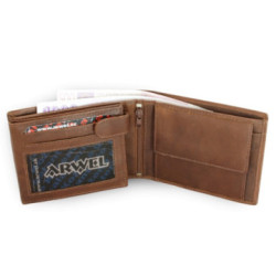 Tmavo hnedá pánska kožená peňaženka Malachi