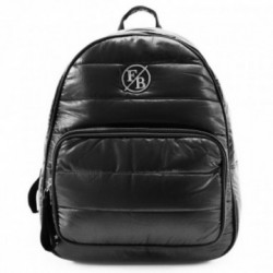 Čierny prešívaný dámsky zipsový batoh Agnesie