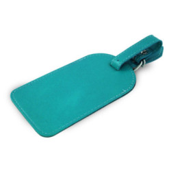 Tyrkysovo modrá kožená visačka na batožinu Brienli