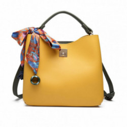 Zelenožltá kvalitná dámska kabelka s ozdobnou šatkou Adren