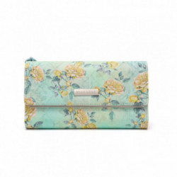 Svetlo zelená klopnová dámska peňaženka s farebnou potlačou Ilarion