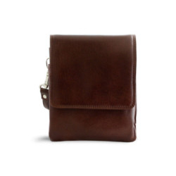 Hnedý malý kožený pánsky crossbag Giselle