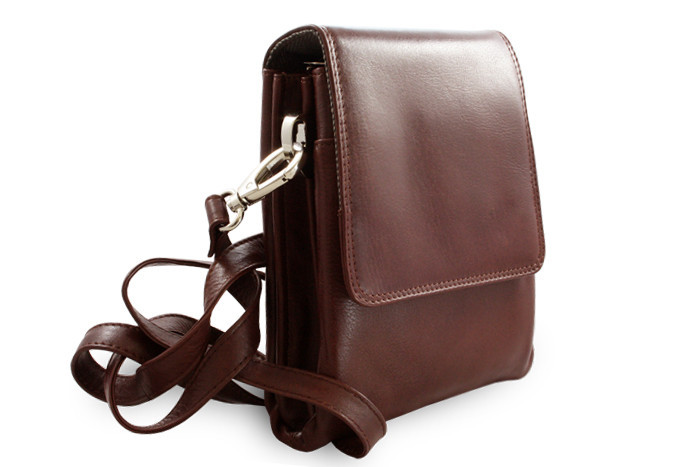 Hnedý malý kožený pánsky crossbag Giselle