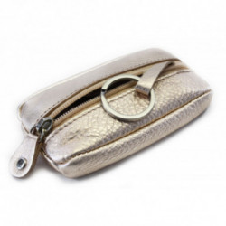 Zlatá kožená zipsová kľúčenka Lana DARČEK