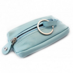 Svetlomodrá kožená zipsová kľúčenka Lana DARČEK
