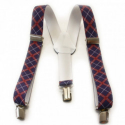 Červenomodré detské traky v tvare Y s potlačou Dionte