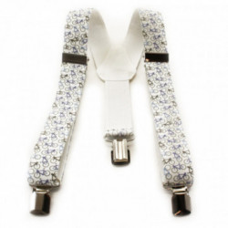 Biele detské traky v tvare Y s potlačou Dionte