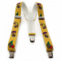 Žlté detské traky v tvare Y s potlačou Dionte