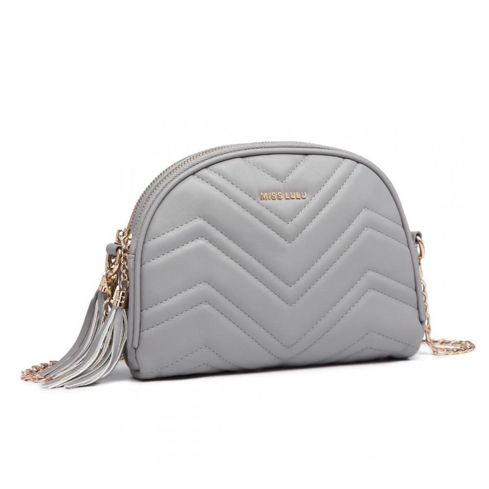 Sivá dámska dvojzipsová crossbody kabelka Winfred